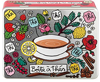 Scatola Porta-bustine di Té, a Scomparti Marchio Derrière la Porte, con Scritta “Parfumés”