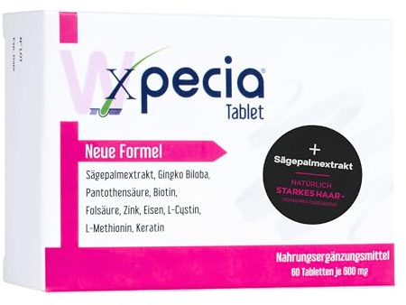 Xpecia DHT Blocker mit Biotin und Sägepalmextrakt - Mittel gegen Haarausfall Frau - Ginko Wurzel, Haar Vitamine, Sägepalme - Haarwachstum beschleunigen - Nachbehandlung Haartransplantationen