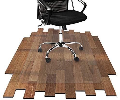 etm Bodenschutzmatte Bürostuhl Unterlage 114x120 cm Schreibtischstuhl Schutzmatte für Hartboden | extra transparent und rutschfest | optimales Gleitverhalten für Stuhlrollen