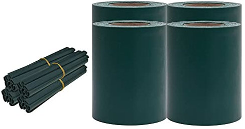 vidaXL 4X Paneles de Privacidad Valla Jardín Patio Exterior Barrera Cercado Rollo Pantalla Decorativa Cerca Tira Estable PVC Verde Mate 35x0,19 m