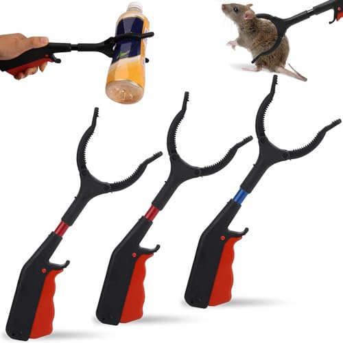 Yueser Raccoglitore di Immondizia,Pinza Prensile Pinze da Giardino Pinza Raccogli Oggetti Rifiuti Pinza per Anziani Pinze per la Raccolta dei Rifiuti Multifunzionale Trash Grabber Braccio(3 Pezzi)