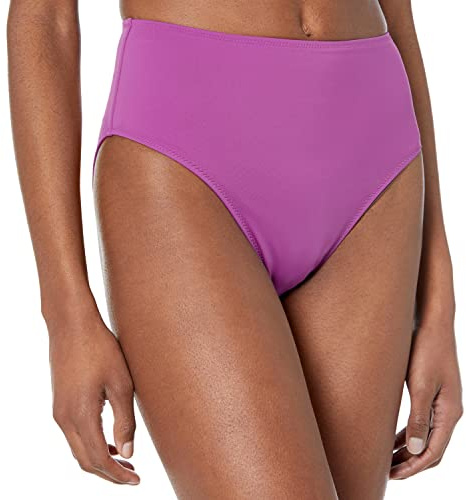 Amazon Essentials Bas de Bikini Échancré Taille Haute Femme, Améthyste, 38