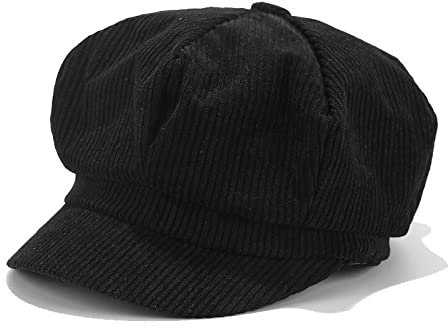 tcax Baskenmütze Damen Einfarbige Damen Baskenmütze Frühling Herbst Zeitungsjunge Hut Vintage Cord Elastizität Schirmmütze Malerhut, Stil 1, Einheitsgröße