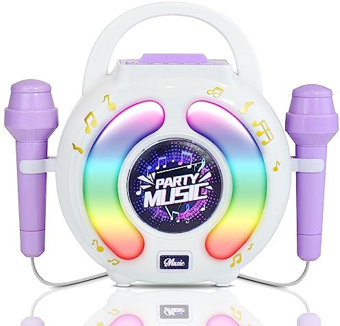 BAKAM Karaoke Machine for Kids Age 4-7 with 2 Microphones, Play Microphone for Kids Ages 3-5, Toddler Microphones Toy for Singing Great Boys Girls Birthday Gift (6010)