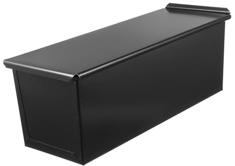 Cabilock Non-Stick Bread Loaf Pan with Lid 750g Rectangular Toast Mold Black Baking Tin for Bread Rolls Cake and Toast 5-Hole Design