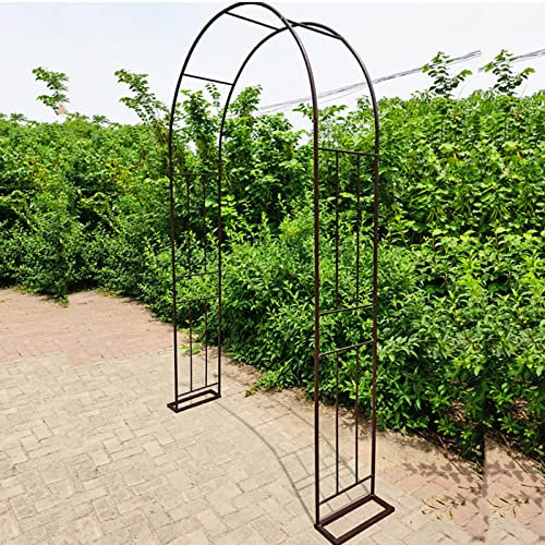Arco da Giardino in Metallo,Arco per Rose Piante Rampicanti,Resistente Padiglione da Giardino,Pergolati alle Intemperie E Autoportante,con Base,Facile da Montare,Bronze-W260cmxH240cm/102x94in