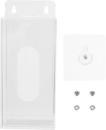 ULTECHNOVO Wall Holder, Acrylic Clear Glove Storage Box Dispenser Box Wall Mount Holes or Tabletop Holder for Dust Disposable Gloves Hairnets