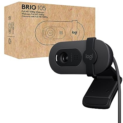 Logitech Brio 105 Full HD 1080p Business Webcam with Auto-Light Balance
