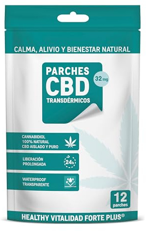 GANESHI VITAL - Hälsosam Vitality Forte Plus, 12 32 mg transdermala CBD-plåster, 45x45 mm, lättnad, lugn och ger naturligt välbefinnande, självhäftande och transparent, vattentät