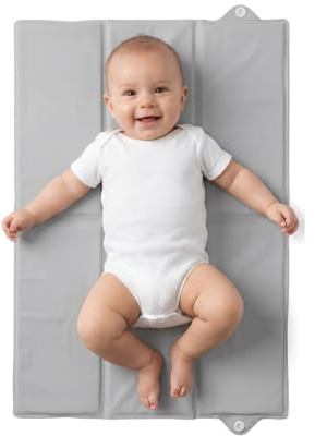 Baby Comfort Faltbare Baby-Reise-Wickelunterlage, Grau, Weich, Wasserdicht, Tragbar