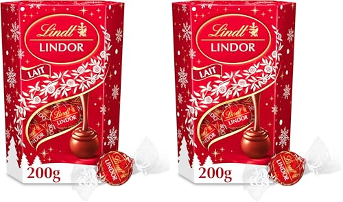 Lindt Lindor Bombones de Chocolate con Leche - Aprox. 16 bombones, 200 g (Paquete de 2)