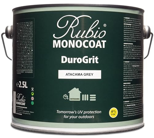 Rubio Monocoat DuroGrit Outdoor Holzöl, Beize & Versiegelung - Atacama Grey | 1 Schicht, UV-Schutz für Terrassen, Zäune & Möbel | 2,5L