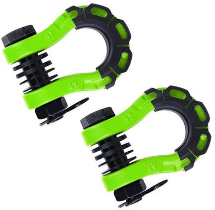 IEEDFJKK 2 Stück, 2 Stück, 3/4 D Ring Schäkel, Schäkel, U Haken, Schäkel, Anhänger U Haken, 8 Tonnen, 3/4 D Schäkel Set mit Isolatoren, Unterlegscheiben, Grün