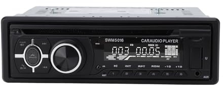 Autoradio, Lecteur CD DVD de Voiture avec Télécommande, Prise en des Appels Mains Libres, BT, Port USB 2.0, Récepteur Radio FM pour Camion, Voiture, Camping-Car