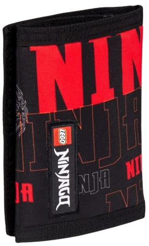Skando Bags portmonnä för barn – Lego Ninjago barnportmonnä för pojkar och flickor – plånbok med kardborreband, fack för mynt, sedlar och foton – robust och lättskött plånbok, lego ninjago, dragon
