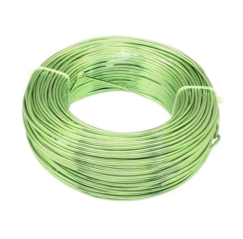 OZLCUA Bonsai-Draht Aluminiumdraht for Schmuckdesign, DIY-Halskette, Armband, 0,8 mm, 1 mm, 1,5 mm, 2 mm, 3 mm, weiche Perlen, Bonsai-Farbe, Bastel-Lünettendraht Basteldraht(LawnGreen,1mm 200m)