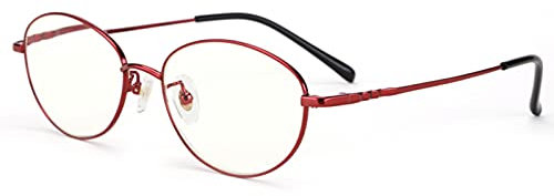 JIEYUZYUO Rote Lesebrille Mit Blaulichtfilter Für Damen, Reinesn, Anti-Augen-Schutz Lesebrille Für Computer Mit Überanstrengung Beim Spielen, 1,0–3,5/3.5
