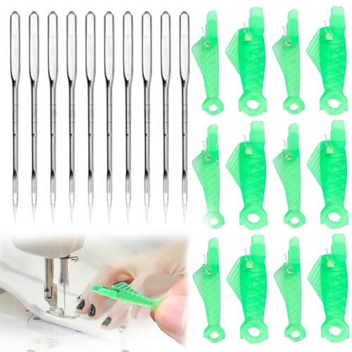 30-teiliges Nadeleinfädler-Set, einfacher Einfädler, Fisch-Typ-Nadeleinfädler, Mund, Nähmaschine, Nadeleinfädler, Nähzubehör zum Nähen, Heimwerken, Bastelbedarf, Zubehör