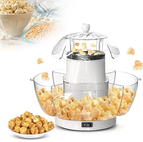 Hot Air Electric Popcorn Machine,Healthy Air Popcorn Popper Making, Oil Free Popcorn, 70g Large Capacity, Easy to Clean, One Touch Popcorn Maker for Movie Night Kids Party Healthy Snacks