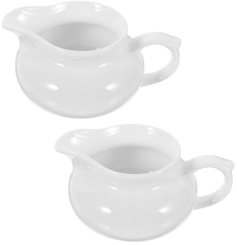 NAMOARLY 2pcs Portable Sauce Boat Ceramic Sauce Pot Dispenser Milk Dispenser for Kitchen