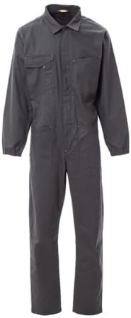 Generico Taglie Forti Tuta da Lavoro Professionale, Grigia, Maniche Lunghe, con Tasche Multiple, Stile Meccanico Fino 6XL (6XL)