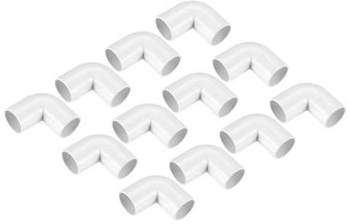QUARKZMAN Pack de 12 Raccord de Conduit PVC Coude à 90 Degrés | 25mm pour Changer la Direction, Connecteurs de Terminaison pour Tuyau Électrique Domestique