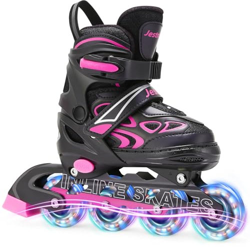 Inline Skates Kinder Verstellbar für Damen Mädchen Jungen, Rollschuhe inliner Skates mit Leuchtenden Radern bis zu 4 Größen verstellbar Rollerskates (L (EU 36-40))