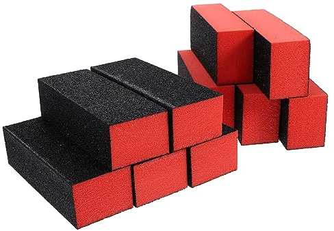 10 Stück Nagelpolierblock Schwarz aus Schwamm für Nägel | Maniküre für Salon und Zuhause, Leichtes 4-wege Schleifblock Format, zum Glätten