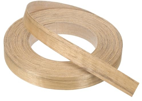 PATIKIL Cinta De Borde Black Limba 15m x 19mm Cinta De Chapa De Madera | Preencolada Flexible, Para Borde De Contrachapado, Con Adhesivo Termofusible, Para Restauración, 3/4 x 50 Pies
