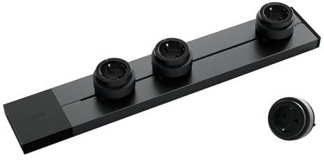Goneo Mehrfachsteckdose Wandmontage, 50 cm Stromschiene mit 4 Steckdosen (umpositionierbar), Steckerleiste mit Schalter (pro Modul) und Kinderschutz, Montage ohne Stemmarbeiten, 7360 W für Küche