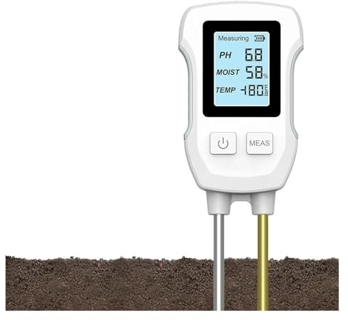 EDEDE Misuratore del Suolo, Misuratore del Terreno LCD Digitale PH umidità Temperatura Tester Doppio ago Rilevatore di acidità for idroponica in Vaso per Giardinaggio, Prato