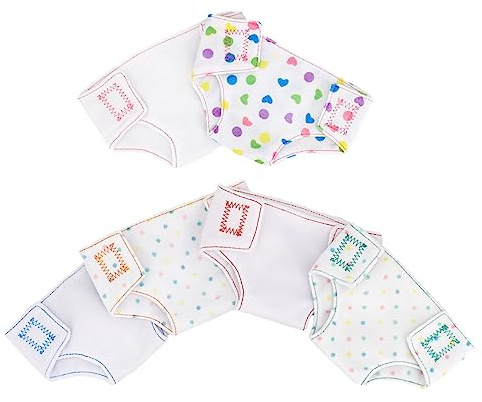 ERINGOGO 6 Stück Teiliges Puppenwindel für Babypuppen Verstellbare Stoffwindeln Puppenkleidung Zubehör für Rollenspiel und Puppenmuttis Geeignet für Mädchen