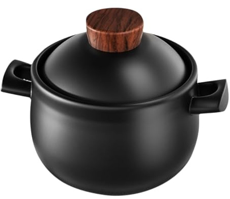 MOLUCKFU Pentola in Ceramica per Stufati da Cucina 18L con Coperchio Resistente al Calore Casseruola per Brodo e Porridge Adatta per Uso Domestico e Ristoranti con Manico per Facile