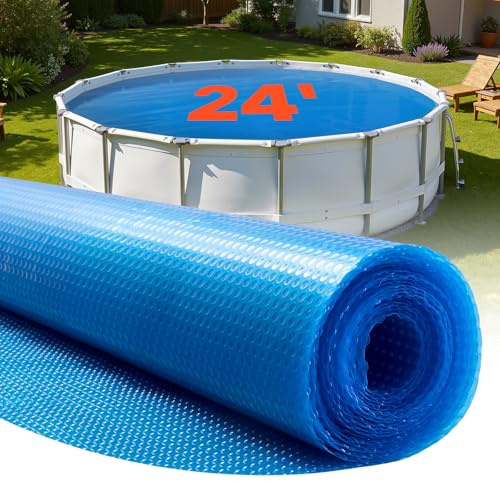 VEVOR Bâche Solaire Piscine Ronde 7,3 m Couverture Solaire Piscine Bâche à Bulles 0,2 mm en Polyéthylène PE Absorption de Chaleur Jour et Rétention Chaleur Nuit pour Piscines Hors Sol Creusées, Bleu
