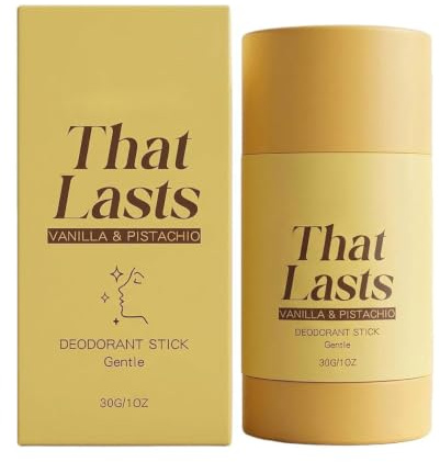 Desodorante sin aluminio de cúrcuma, bastón perfumado de vainilla y pistacho, protección contra el olor todo el día, cuidado de iluminación de las axilas (1pcs)