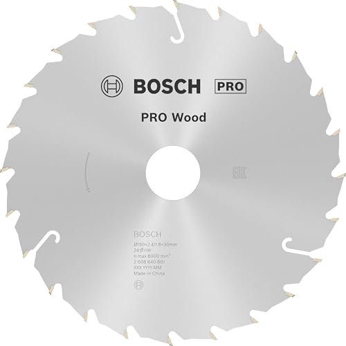 Bosch 1x PRO Wood Kreissägeblatt für Akku-Handkreissägen (für Weichholz, Hartholz, Ø mm, Professional Zubehör Handkreissäge)