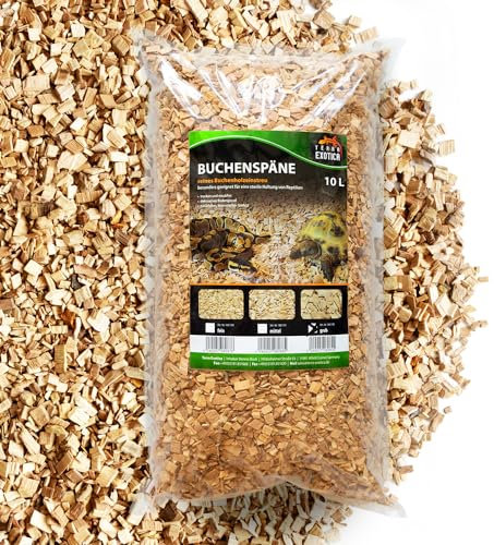 Buchenspäne grob als Einstreu für Ihr Terrarium in 10, 20 oder 60 Liter - Natürliches Buchenspan geeignet für Reptilien, Vögel und Kleinsäuger (10 Liter)