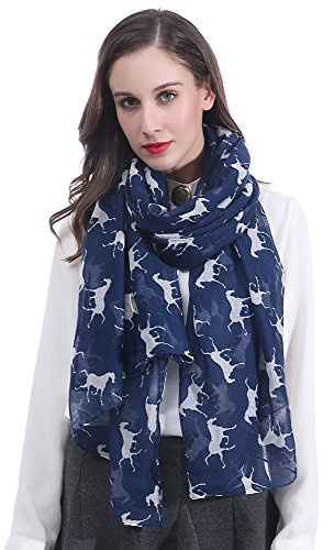 Lina & Lily Damen Schal mit Pferd Muster