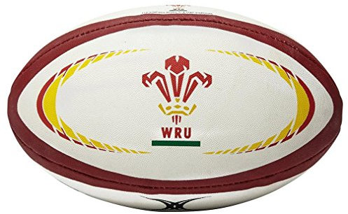 Gilbert Wales Official Replica Rugby Ball - White/Red/Gold - size 5