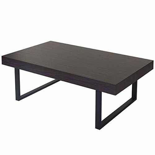 Mendler Couchtisch Kos T576 - Wenge, dunkle Metall-Füße | Wohnzimmertisch, 40x110x60cm, MVG-Zertifiziert