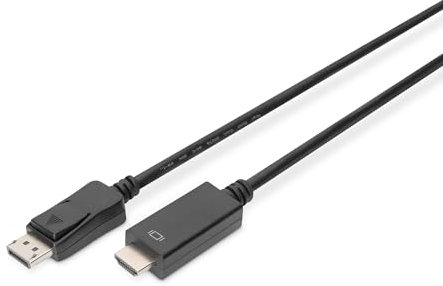 DIGITUS DisplayPort zu HDMI Adapterkabel - UHD 4k/60Hz - HDMI 2.0 - Displayport 1.2 - 2m - Kompatibel mit Monitor, Gaming-Grafikkarte - schwarz