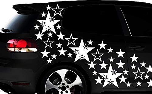HR-WERBEDESIGN 93-teiliges Sterne Star Auto Aufkleber Set Sticker Tuning WANDTATTOO Blumen xxxm
