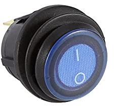 12V 16A Auto Wippschalter LED, Kippschalter beleuchtet Blaulicht Rundschalter SPST Ein-Aus-Steuerung 3-polig