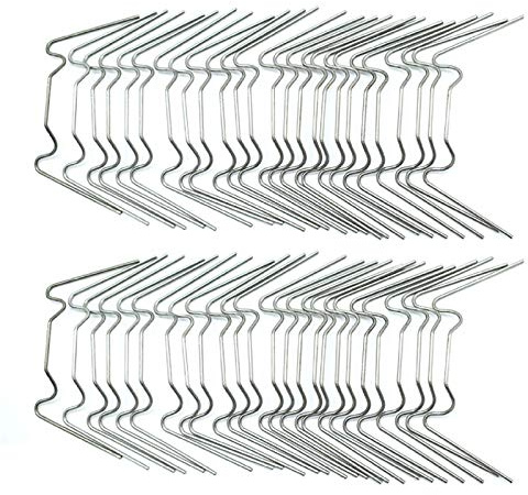 Warooma Greenhouse Glazing Clip, 100 Pcs Spring Wire W Type Clips Stainless Steel Leaf Spring Clips Fixing Clips for Greenhouse Glass House Twin-hall Web Sheets