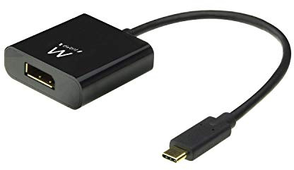 Ewent EW9825 USB-C Displayport Kabel, USB-C Displayport Kabellänge 0,15m, 4K @ 60Hz USB-C Konverter, zum Anschließen Eines Zusätzlichen Monitors