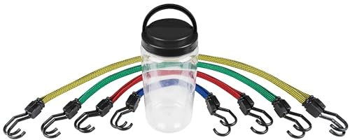 WALSER Spannbandset, elastische Gepäckspanner 8 Stück, Spanngummi für Transport, Spanngurte mit Stahlhaken, strapazierfähiges Spannseileset