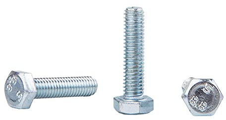 Lot de 50 boulons hexagonaux DIN 933 en acier zingué M6 x 25 mm 8,8 Grade Vis à tête hexagonale Filetage complet Boulon taraud (50 M6 x 25 mm)