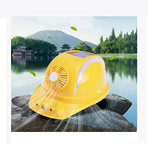 AXTMR Casques pour Ventilateur Bluetooth Intelligent,Protection tête solaires avec Fonction d'éclairage et d'appel,Casques Chantier Chantier pouvant Charger Les téléphones Portables,Yellow,4000mA