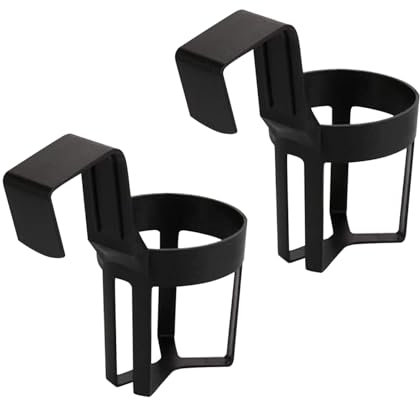 Voarge Lot de 2 porte-bouteilles pour voiture en acrylique butadiène styrène, couleur noire, montage sur la partie intérieure de la fenêtre du camion à tasse à l'intérieur.