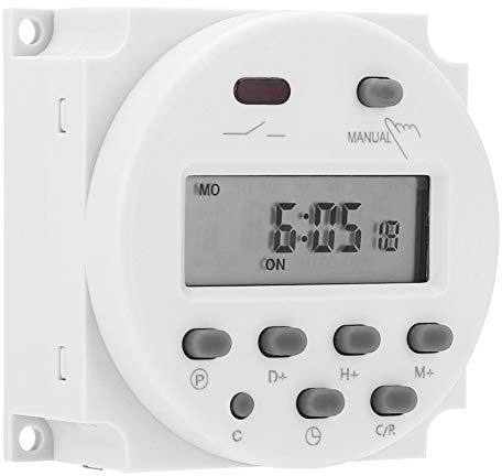 Jadeshay Temporizador de Energía, Interruptores De Luz De Pared CN101A DC 12V Mini LCD Control De Microcomputadora Digital Interruptor de Temporizador de Energía Para Laboratorio Doméstico
